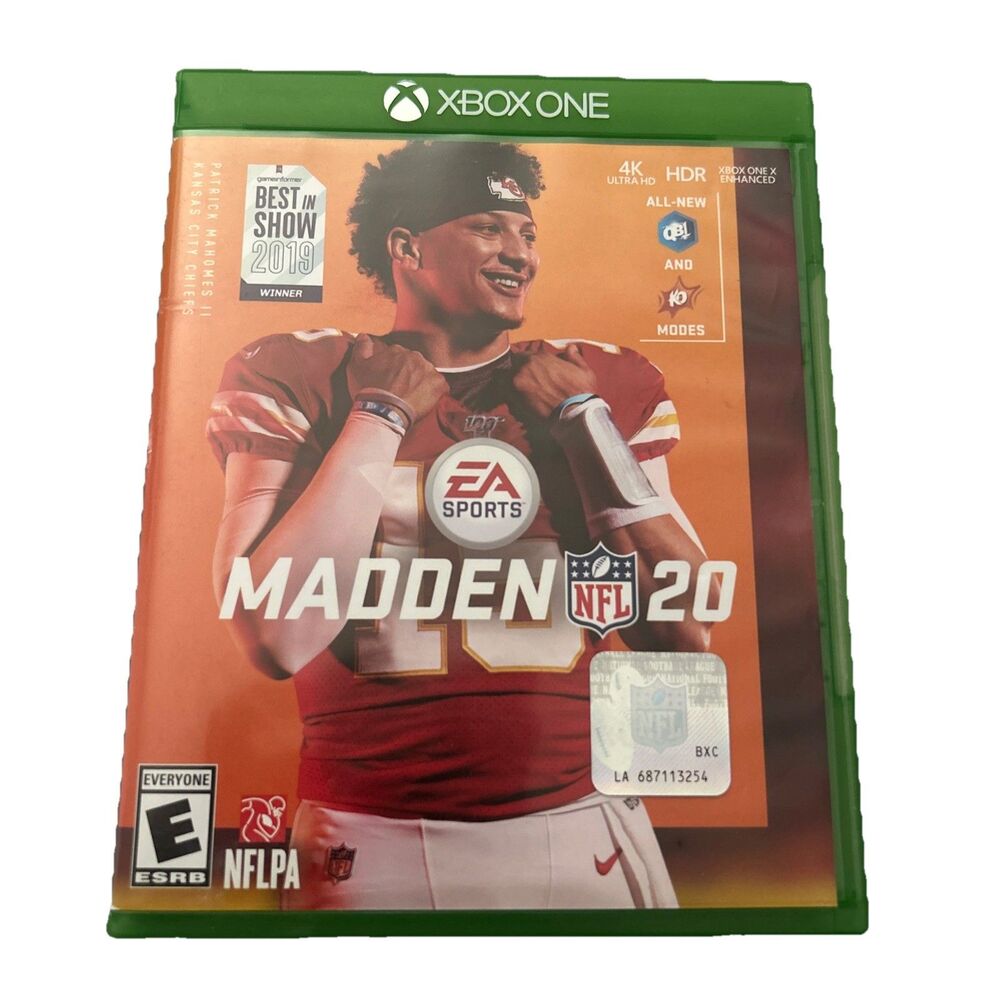 Madden NFL 20 Microsoft Xbox One X Enhanced 4K HDR  Mahomes Cover